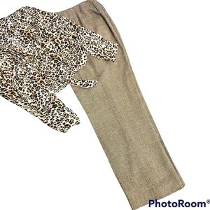 Vtg Capsule Woven Tweed Trousers Flat Front Tailored Careerwear Academia  Y2K 12